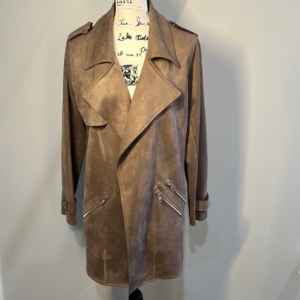Fashion Nova Women’s Lightweight Suede Trench